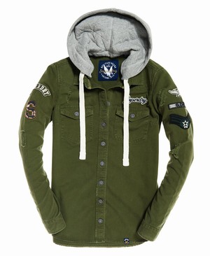 Superdry Maddie Hooded Női Ing Khaki | ZYCHE9574